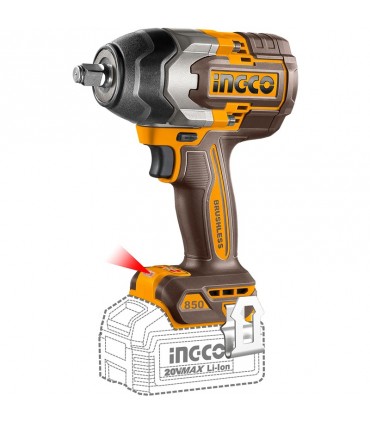Ingco COSLI250782 20V Cordless 5.0 Ah 4-in-1 Cordless Combo Set - 1350 & 850 Nm Impact Wrench + 2 LED Lamps
