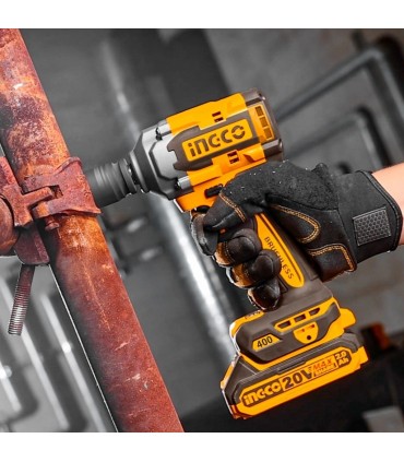 Ingco COSLI23048 20V 400Nm Brushless Cordless Impact Wrench + Work Light Combo Set