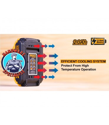 Ingco COSLI240311 3 x 20V Lithium-Ion 2.0 Ah Battery Value Pack