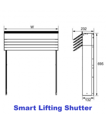 ecoWare Intellie LED Touch Control Smart Lifting Shutter - Black