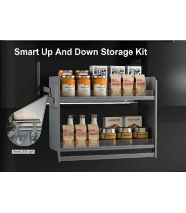 ecoWare Intellie QG LED Touch Control Smart Up And Down Storage Kit - Dark Grey
