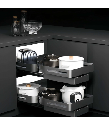 Moco MTD0205 Pull-Out Single Layer Magic Corner Basket - Grey