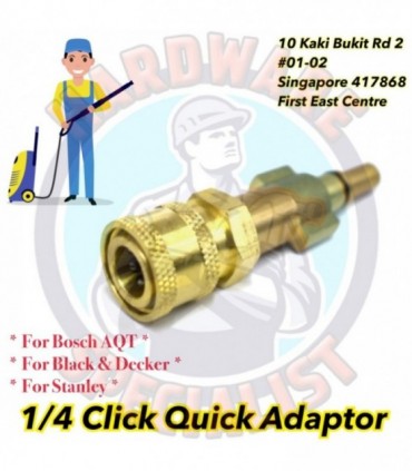 Hardware Specialist 1/4 Quick Click Adaptor For Pressure Washer (Bosch, Black & Decker, Stanley)