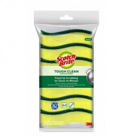 3M Scotch-Brite Tough Clean Powerful and Durable Scrub Sponges - 6 Pieces
