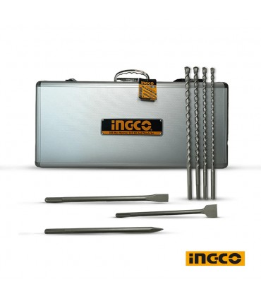 Ingco AKD5075 7 Pieces SDS Max Hammer Drill Bit & Chisel Set
