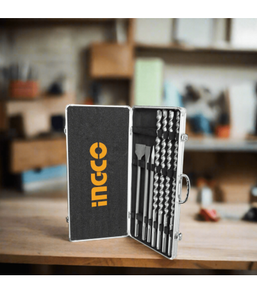 Ingco AKD5075 7 Pieces SDS Max Hammer Drill Bit & Chisel Set