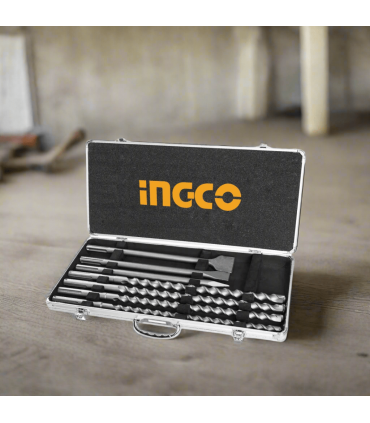 Ingco AKD5075 7 Pieces SDS Max Hammer Drill Bit & Chisel Set