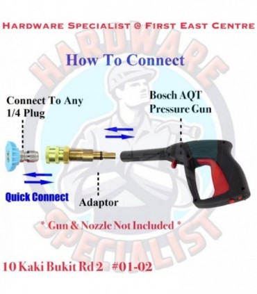 Hardware Specialist 1/4 Quick Click Adaptor For Pressure Washer (Bosch, Black & Decker, Stanley)