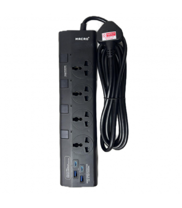 Macro MA-WN94UA 4 Outlets & 4 USB Ports Fire Retardant Extension Socket