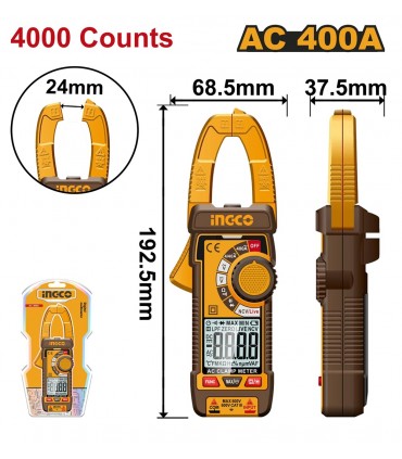 Ingco DCM62001 Digital AC 400A Clamp Meter
