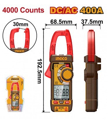 Ingco DCM62002 Digital DC/AC 400A Clamp Meter