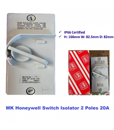 MK M4418-22 Honeywell IP66 Certified Switch Isolator - 2 Poles/4 Poles