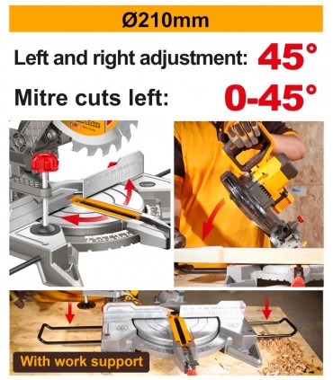 Ingco 20V CMS2021 Lithium-ion 4.0 Ah Brushless Cordless Mitre Saw