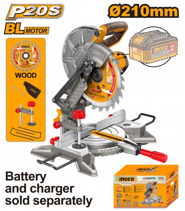 Ingco 20V CMS2021 Lithium-ion 4.0 Ah Brushless Cordless Mitre Saw