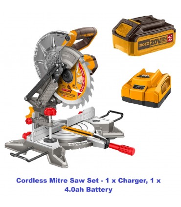 Ingco 20V CMS2021 Lithium-ion 4.0 Ah Brushless Cordless Mitre Saw