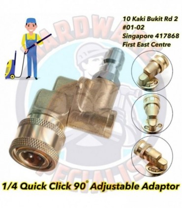 Hardware Specialist 1/4 Quick Click 90 Degree Adjustable Adaptor