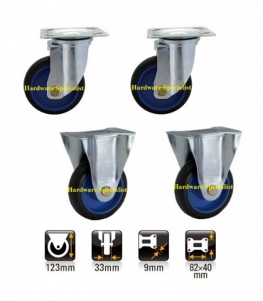 Prestar 4 Inch Standard Swivel & Rigid Castor Wheel