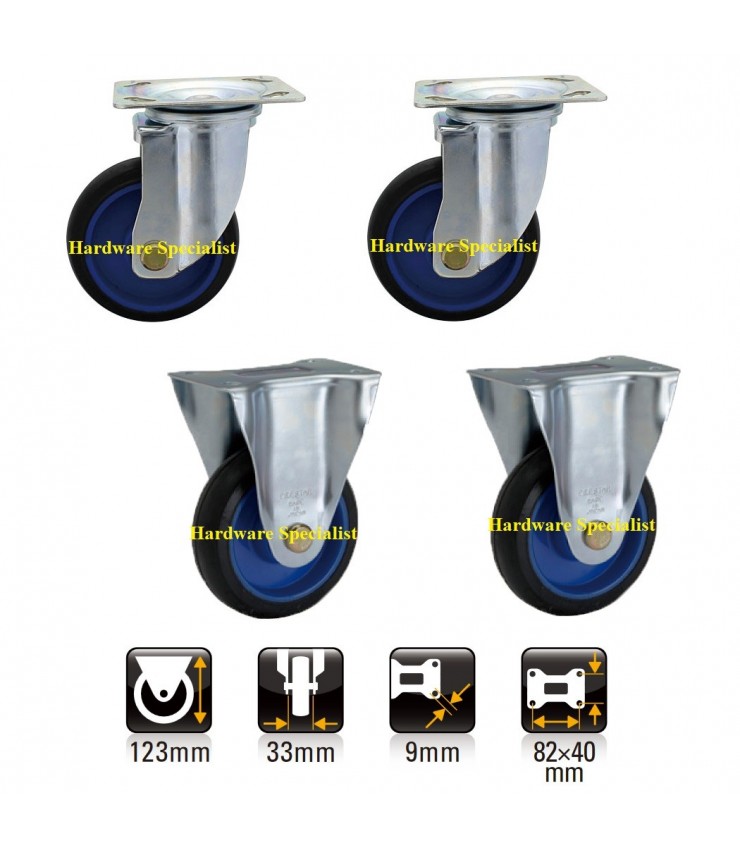 Prestar 4 Inch Standard Swivel & Rigid Castor Wheel