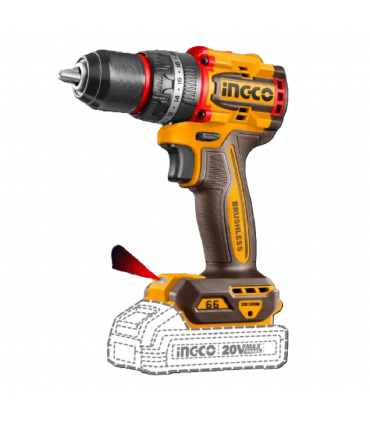 Ingco HKTHP41662 20V Lithium-Ion 2.0Ah 66Nm Cordless Impact Drill 166