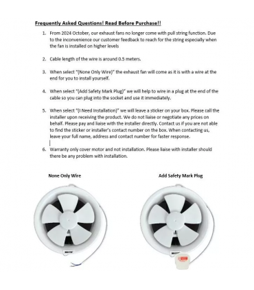Britz Low Noise Energy Saving Round Exhaust Fan - 6/8 inch