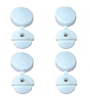 PVC Mirror Holder Clip White 4 Pieces - Flat/Corner