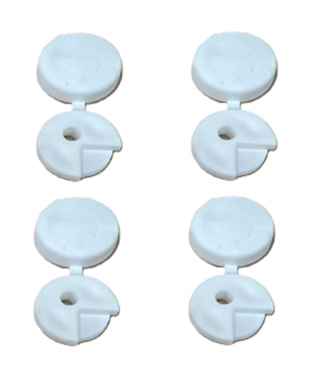 PVC Mirror Holder Clip White 4 Pieces - Flat/Corner