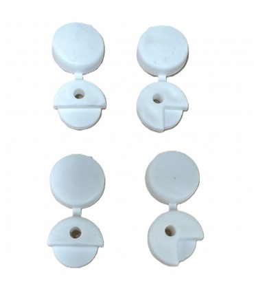 PVC Mirror Holder Clip White 4 Pieces - Flat/Corner