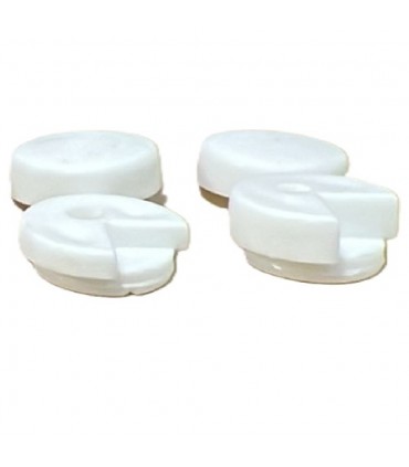 PVC Mirror Holder Clip White 4 Pieces - Flat/Corner