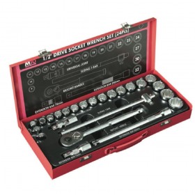M10 419MB 1/2 inch Drive 12pt Metric Socket Set - 24 Pieces