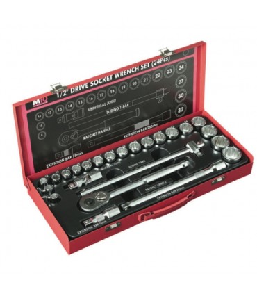 M10 419MB 1/2 inch Drive 12pt Metric Socket Set - 24 Pieces
