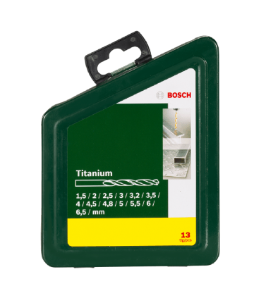 Bosch HSS Titanium 1.5–6.5mm Metal Drill Bit Set - 13 Pieces