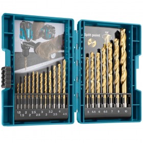 Makita D-67527 Straight Shank Metal Drill Bit Set - 19 Pieces