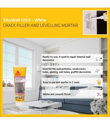 Sika SikaWall 720E Acrylic Wall Crack Repair Paste - 250g