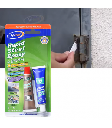 V-Tech VT-140 Rapid Steel 4 Minutes Epoxy - 56.8g (2oz)