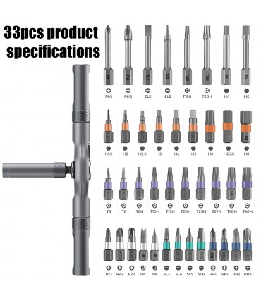 33PCS Multifunctional Magnetic Ratchet Screwdriver Kit CR-V Multi-Bit Set