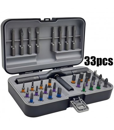 33PCS Multifunctional Magnetic Ratchet Screwdriver Kit CR-V Multi-Bit Set
