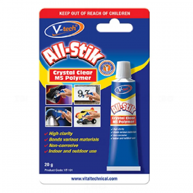 V-Tech VT-101 All-Stik Crystal Clear MS Polymer Adhesive Sealant - 20g