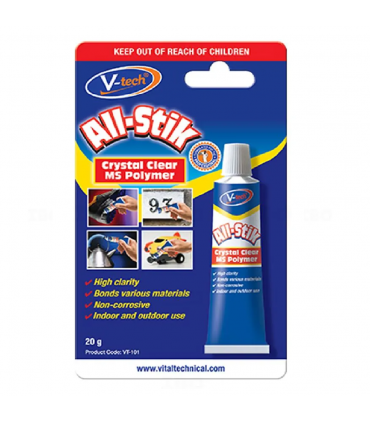 V-Tech VT-101 All-Stik Crystal Clear MS Polymer Adhesive Sealant - 20g