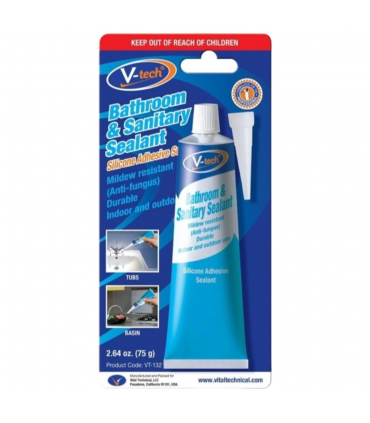 V-Tech VT-132 Bathroom And Sanitary Silicone Adhesive Sealant - 76g(2.64oz)