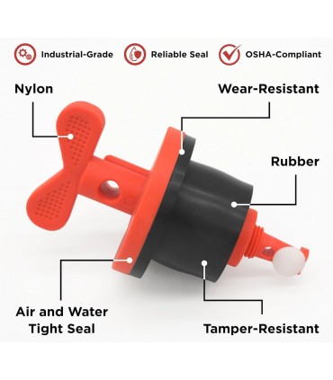 Nylon Drum Security Plug With 2 Rubber Gaskets