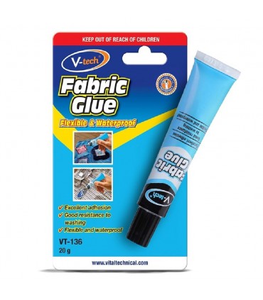 V-Tech VT-136 Fabric Glue Flexible & Waterproof Adhesive  - 20g