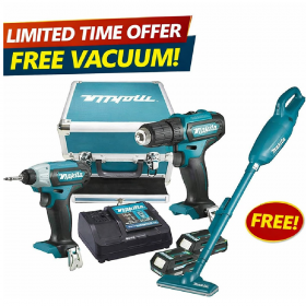 Makita CLX224SAX1 12V Max Cordless Combo Kit (Driver Drill/Impact Driver) (Free Vacuum While Stock Lasts)