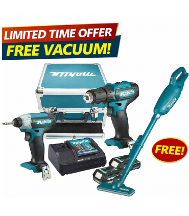 Makita CLX224SAX1 12V Max Cordless Combo Kit (Driver Drill/Impact Driver) (Free Vacuum While Stock Lasts)