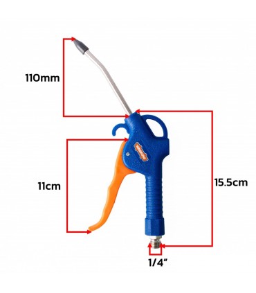 Wadfow WGA4611 110mm Plastic Long Air Blow Gun Without Quick Plug