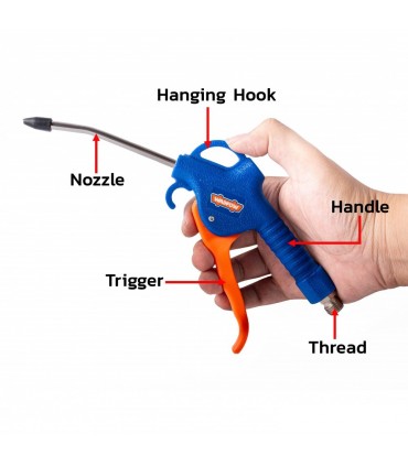 Wadfow WGA4611 110mm Plastic Long Air Blow Gun Without Quick Plug