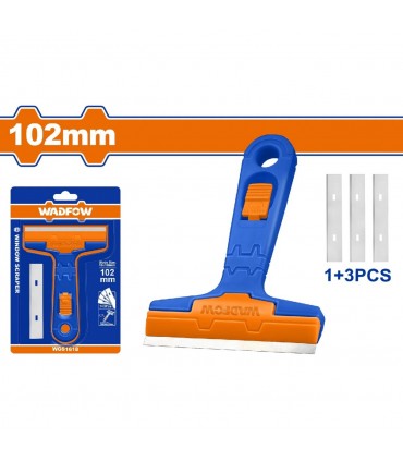 Wadfow WGS1618 102mm Ergonomic Grip Window Scraper with 3 Blades