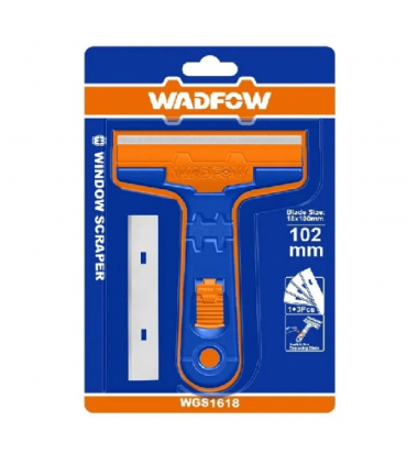 Wadfow WGS1618 102mm Ergonomic Grip Window Scraper with 3 Blades