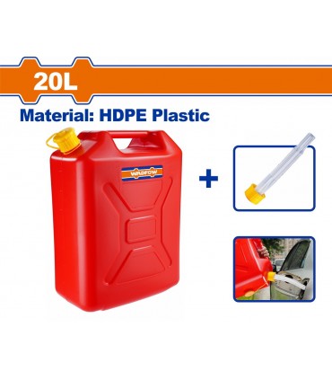 Wadfow WQY2320 20L Heavy-Duty Plastic Jerry Can with Spout Liquid Storage Container
