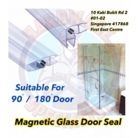 Bathroom Magnetic Glass Door Seal For 90 / 180 Degree Door (Shower Seal)