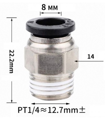 Male Threaded 8mm Push in Joint Pneumatic Connector Quick Fittings